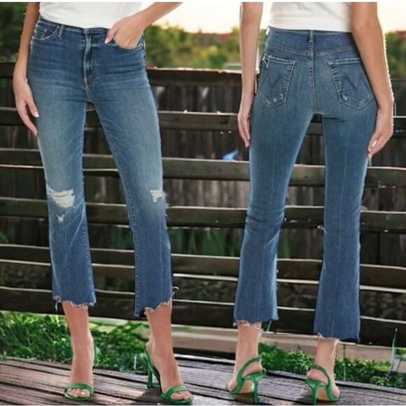 MOTHER Denim The Insider Crop Step Chew in Color Dancing On Coals Size 29 - Picture 1 of 9